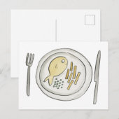 Vis en chips briefkaart (Voorkant / Achterkant)