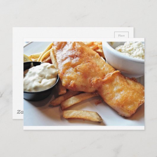 Vis en chips briefkaart (Voorkant / Achterkant)