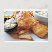 Vis en chips briefkaart (Voorkant)