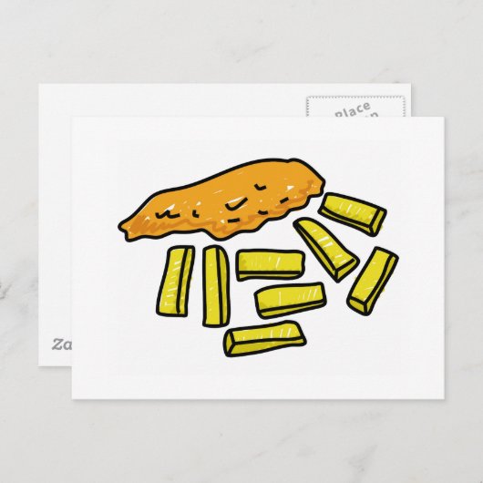 vis en chips briefkaart (Voorkant / Achterkant)