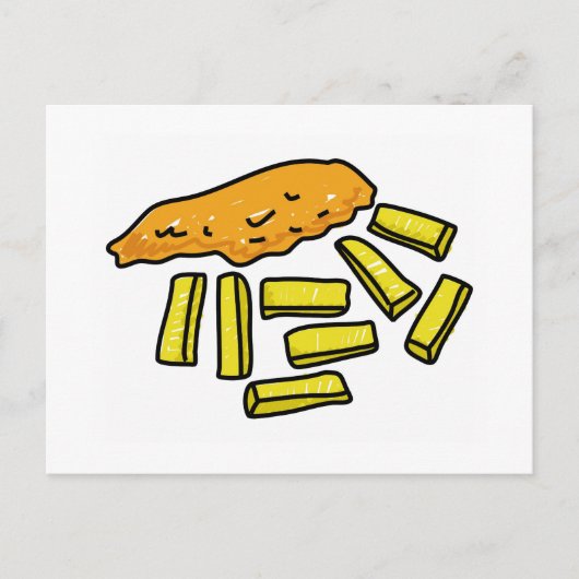 vis en chips briefkaart (Voorkant)