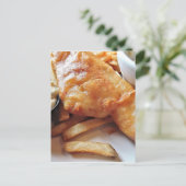 Vis en chips briefkaart (Staand voorkant)