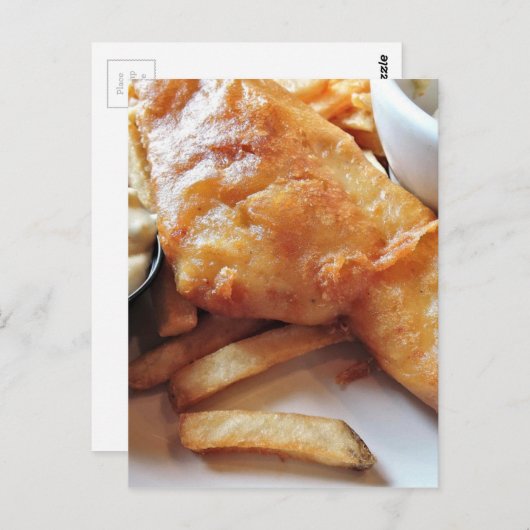 Vis en chips briefkaart (Voorkant / Achterkant)