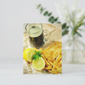 Vis en chips briefkaart (Staand voorkant)