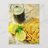 Vis en chips briefkaart (Voorkant)