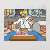 Vis en chips briefkaart (Voorkant)