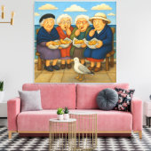 Vis En Chips Ingepakt Canvas Kunstprint Afdruk (Insitu (Woonkamer))