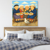 Vis En Chips Ingepakt Canvas Kunstprint Afdruk (Insitu (Slaapkamer))