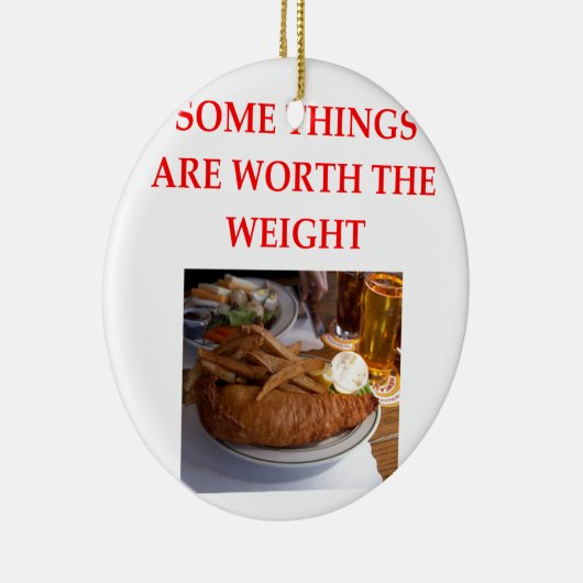 vis en chips keramisch ornament (Rechts)