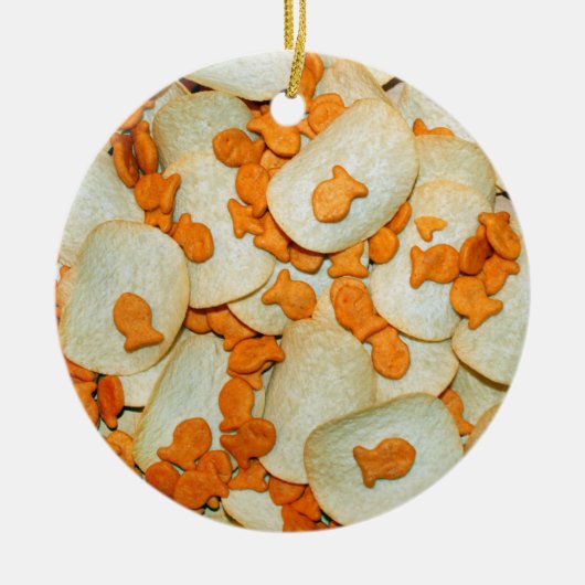 Vis en chips keramisch ornament (Voorkant)