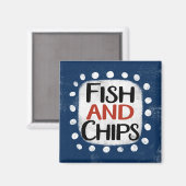 Vis en chips koelkastmagneet magneet (Voorkant / Achterkant)