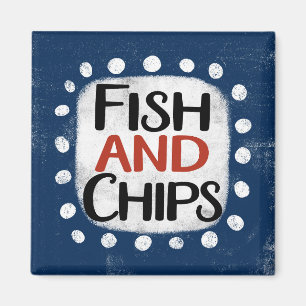 Vis en chips koelkastmagneet magneet