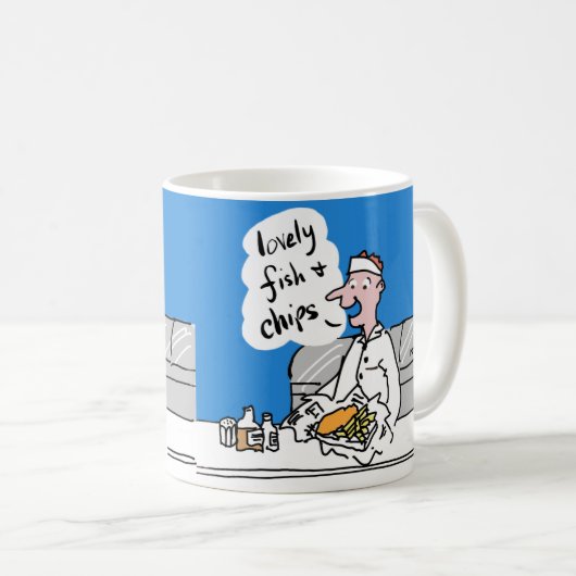 Vis en chips koffiemok (Voorkant rechts)