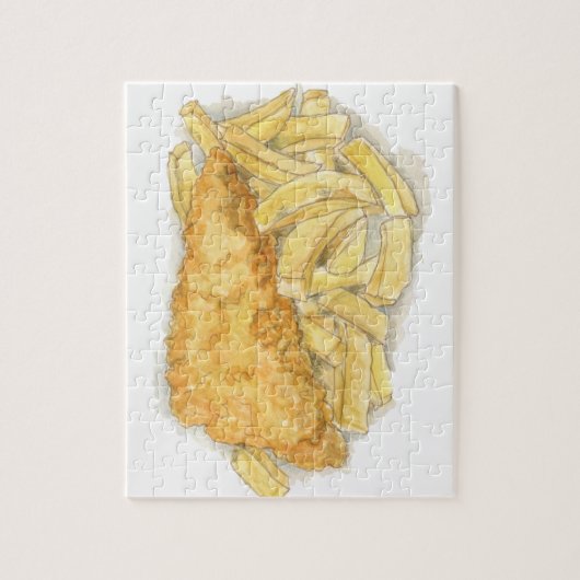 vis en chips legpuzzel (Verticaal)