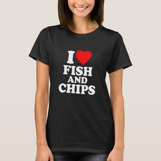 Vis En Chips Liefdeshart T-shirt (Voorkant)