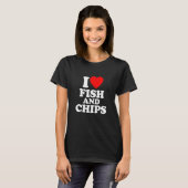 Vis En Chips Liefdeshart T-shirt (Voorkant volledig)