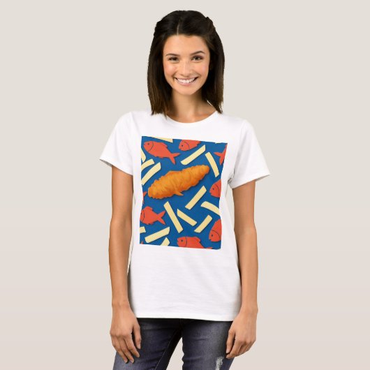 Vis en chips Liefhebber T-shirt (Voorkant volledig)