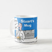 Vis en chips om aan te passen. koffiemok (Voorkant links)