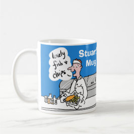 Vis en chips om aan te passen. koffiemok