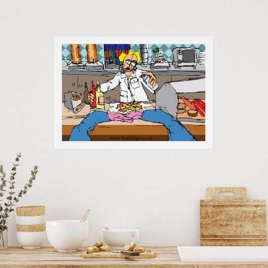 Vis en chips poster (Keuken)