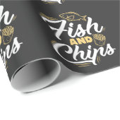 Vis en chips Streetfood Voedervoeding Cadeaupapier (Rol Hoek)