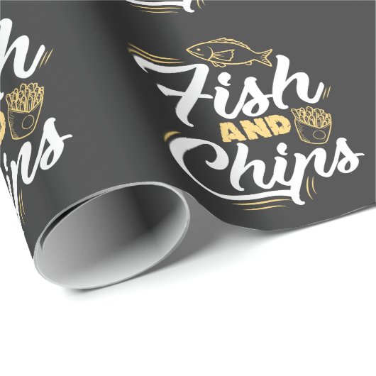Vis en chips Streetfood Voedervoeding Cadeaupapier (Rol Hoek)
