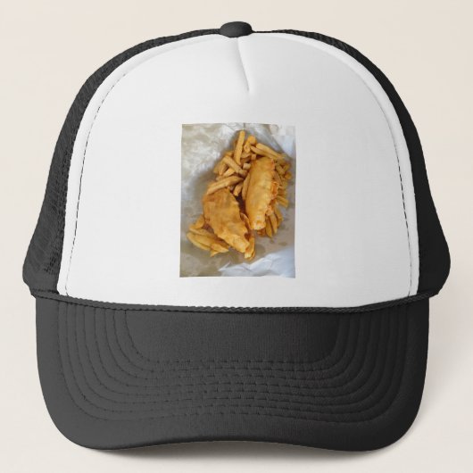 Vis en chips trucker pet (Voorkant)