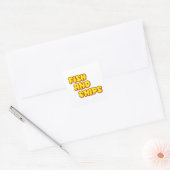 vis en chips vierkante sticker (Envelop)