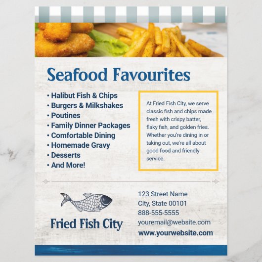 Vis en chips | Vis en zeevruchten restaurant | Sja Flyer (Achterkant)