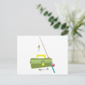 Vis en doos met taarten briefkaart (Staand voorkant)