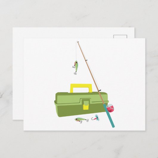 Vis en doos met taarten briefkaart (Voorkant / Achterkant)