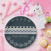 Vis en een gevarieerd patroon van blauwvintonijn o papieren bordje (Feest)