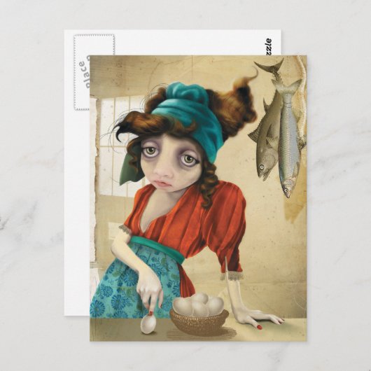 Vis en ei briefkaart (Voorkant / Achterkant)