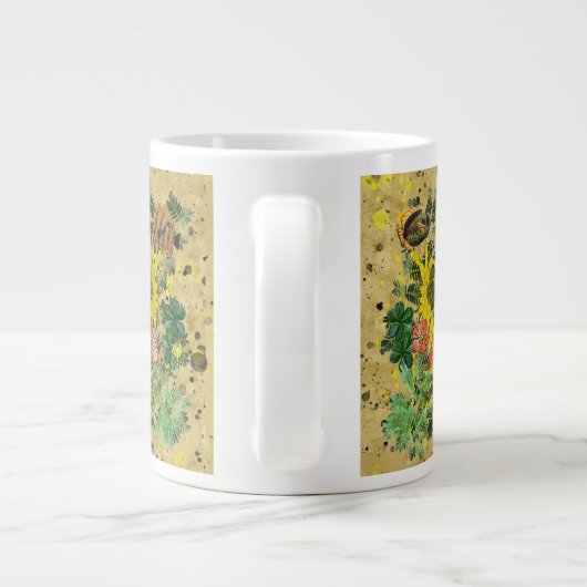 Vis en Floral Grote Koffiekop (Achterkant)