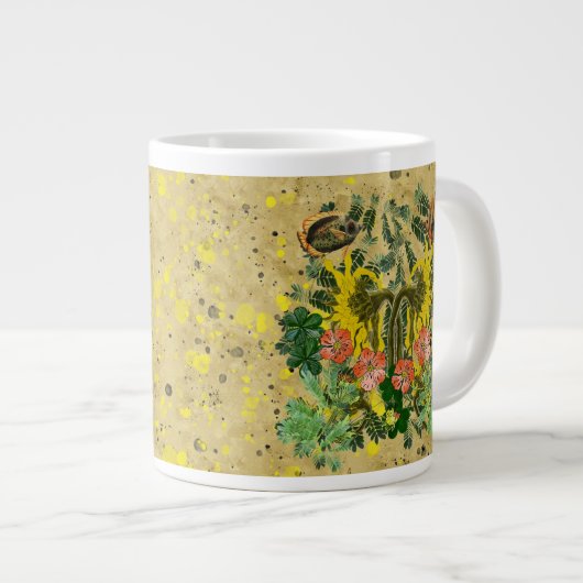 Vis en Floral Grote Koffiekop (Voorkant rechts)