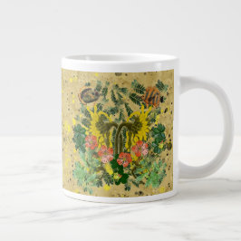 Vis en Floral Grote Koffiekop