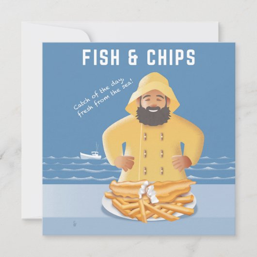Vis en Friet ansichtkaart (Voorkant)