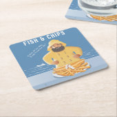 Vis en Friet Kartonnen Onderzetters (Schuin)