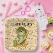Vis En Friet Papieren Bordje (Feest)
