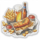 Vis en friet sticker (Voorkant)