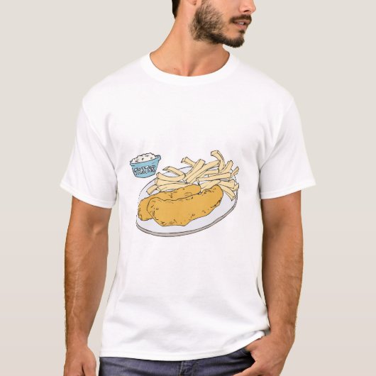 vis en friet t-shirt (Voorkant)