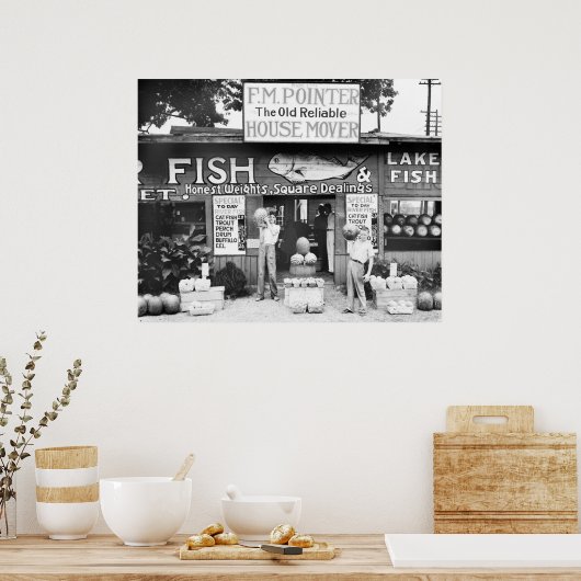 Vis en fruit: 1936 poster (Keuken)