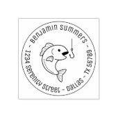 Vis en Gevist rondadres Rubberstempel (Afrduk)