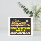 "Vis- en groentemeel"  oorlogstijd Briefkaart (Staand voorkant)