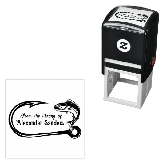 Vis en Haak #2 Bibliotheek Boek Naam Zelfinktende Stempel (In situ)