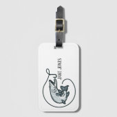 Vis en haak op maat bagagelabel (Voorkant (verticaal))