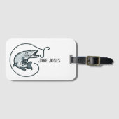 Vis en haak op maat bagagelabel (Voorkant (horizontaal))