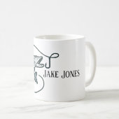 Vis en haak op maat koffiemok (Voorkant rechts)