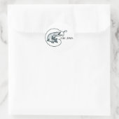 Vis en haak op maat ronde sticker (Tas)