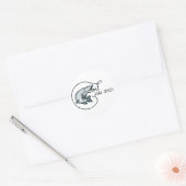 Vis en haak op maat ronde sticker (Envelop)